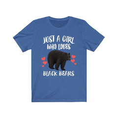 Just a girl who loves black bears North American wildlife tee