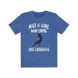 Just A Girl Who Loves Blue Grosbeaks Shirt, Birds Birding Shirt, Grosbeak Shirt, Animals Adult Toddler Infant Kids Gift T-Shirt Image 4