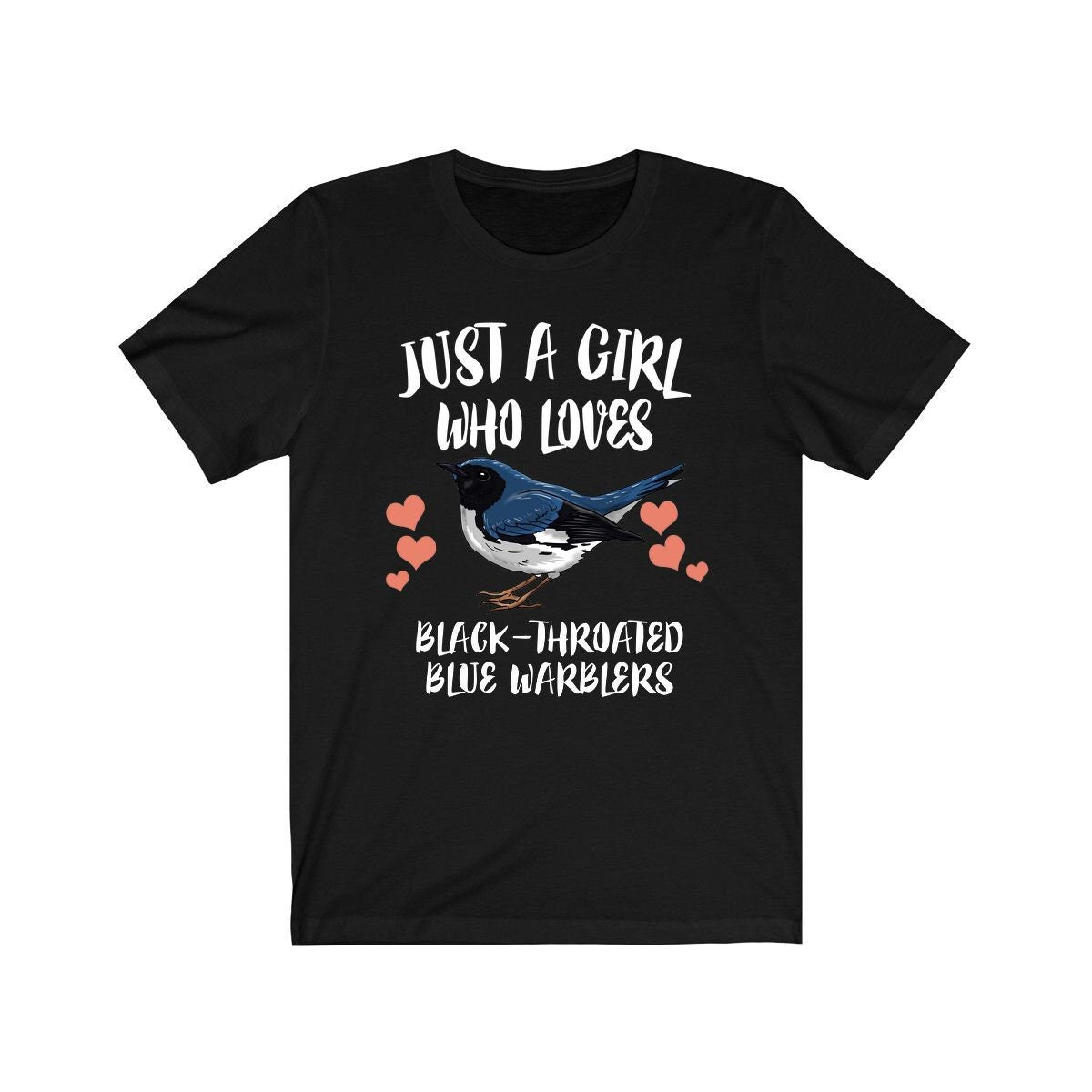 Girl Who Loves Black-Throated Blue Warblers Shirt - Black-Throated Blue Warbler print