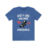 Just A Girl Who Loves Bobolinks Birds Birding Adult Toddler Infant Kids Gift T-Shirt Image 3