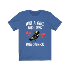 Just a girl who loves bobolinks grassland migratory songbird tee
