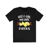 Just A Girl Who Loves Chicks Chicken Shirt, Chick Lover Gift, Birds Birding Animal Adult Toddler Infant Kids Gift T-Shirt Image 4