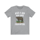 Just A Boy Who Loves African Buffaloes Shirt, African Buffalo Lover Shirt, Buffalo Shirt, Buffalo Lover Gift, Adult Toddler Kids T-Shirt Image 1