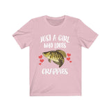 Just A Girl Who Loves Crappies Shirt, Crappie Fish T-Shirt, Animal Toddler Infant Kids Gift T-Shirt Image 3