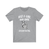 Just A Girl Who Loves Dalmatians Shirt, Dalmatian Dog Shirt, Dog Lover Shirt, Animals Toddler Infant Kids Gift T-Shirt Image 1