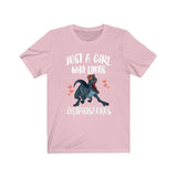 Just A Girl Who Loves Dilophosaurus Shirt, Dinosaur Shirt, Dilophosaurus Lover Shirt, Dinosaur Gift, Animals Adult Kids Gift T-Shirt Image 3
