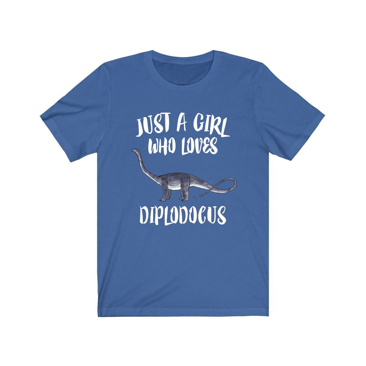 Just A Girl Who Loves Diplodocus Dinosaur Shirt - Diplodocus print design