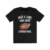 Just A Girl Who Loves Gouramis Fish Shirt, Gourami Lover Gift, Animals Adult Toddler Infant Kids Gift T-Shirt Image 4