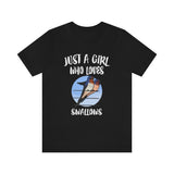 Just A Girl Who Loves Swallows Birds Shirt, Swallow Lover Shirt, Birding Gift, Bird Lover Shirt, Adult Toddler Kids Gift T-Shirt Image 2