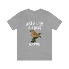 Just A Girl Who Loves Wrens Birds Shirt - wren print design