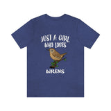 Just A Girl Who Loves Wrens Birds Shirt, Wren Lover Shirt, Birding Gift, Bird Lover Shirt, Adult Toddler Kids Gift T-Shirt Image 3