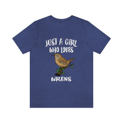 Just A Girl Who Loves Wrens Birds Shirt - wren print design
