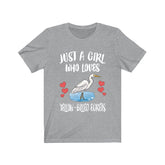 Just A Girl Who Loves Yellow-billed Egrets Shirt, Birds Birding Shirt, Egret Lover Shirt, Animal Adult Toddler Infant Kids Gift T-Shirt Image 1