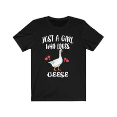 Just a girl who loves geese waterfowl migration bird lover tee