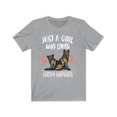Just A Girl Who Loves German Shepherds Shirt, Dog Lover Shirt, German Shepherd Shirt, Animal Lover Adult Toddler Infant Kids Gift T-Shirt Image 1