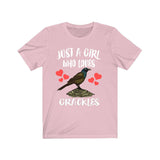 Just A Girl Who Loves Grackles Shirt, Birds Birding Shirt, Grackle Lover Shirt, Animal Lover Adult Toddler Infant Kids Gift T-Shirt Image 3