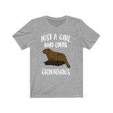 Just A Girl Who Loves Groundhogs Shirt, Groundhog Lover Gift, Groundhog Shirt, Animal Lover Adult Toddler Infant Kids Gift T-Shirt Image 1