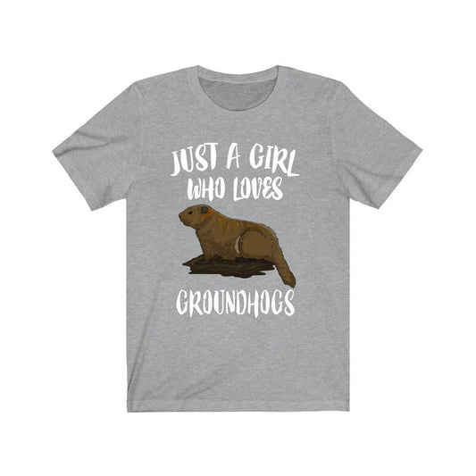 Just a girl who loves groundhogs marmot woodchuck animal tee