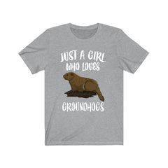 Just a girl who loves groundhogs marmot woodchuck animal tee