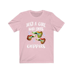 Just A Girl Who Loves Guppies Fish Shirt - guppy print design