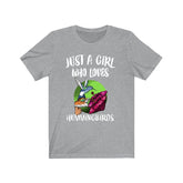 Just A Girl Who Loves Hummingbirds Shirt, Birds Birding Shirt, Hummingbird Gift, Animal Lover Adult Toddler Infant Kids Gift T-Shirt Image 1