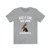 Just A Girl Who Loves Kestrels Shirt, Bird Birding Shirt, Kestrel Lover Shirt, Kestrel Gift, Animal Adult Toddler Infant Kids Gift T-Shirt Image 1
