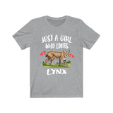 Just A Girl Who Loves Lynx Animal Lover Adult Toddler Infant Kids Gift T-Shirt Image 3