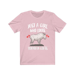 Just a girl who loves mountain goats alpine cliff climber tee
