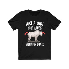 Just a girl who loves mountain goats alpine cliff climber tee