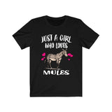 Just A Girl Who Loves Mules Shirt, Mule Lover Gift, Mule Shirt, Animal Lover Adult Toddler Infant Kids Gift T-Shirt Image 1