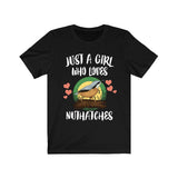 Just A Girl Who Loves Nuthatches Shirt, Birds Birding Shirt, Nuthatch Lover Shirt, Nuthatch Shirt, Animal Adult Toddler Kids Gift T-Shirt Image 3