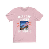 Just A Girl Who Loves Pine Grosbeaks Shirt, Bird Birding Shirt, Pine Grosbeak Lover Gift, Animal Lover Adult Toddler Infant Kids T-Shirt Image 2