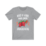 Just A Girl Who Loves Pomegranates Fruit Vegan Lover Adult Toddler Infant Kids Gift T-Shirt Image 3