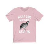 Just A Girl Who Loves Quails Shirt, Quail Lover Gift, Birds Birding Shirt, Animal Lover Adult Toddler Infant Kids Gift T-Shirt Image 2
