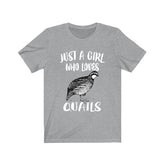 Just A Girl Who Loves Quails Shirt, Quail Lover Gift, Birds Birding Shirt, Animal Lover Adult Toddler Infant Kids Gift T-Shirt Image 1