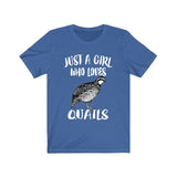 Just A Girl Who Loves Quails Shirt, Quail Lover Gift, Birds Birding Shirt, Animal Lover Adult Toddler Infant Kids Gift T-Shirt Image 3