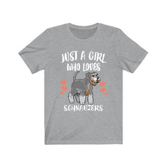 Just a girl who loves schnauzers bearded German dog breed tee