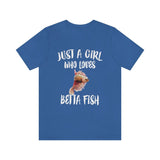 Just A Girl Who Loves Betta Fish Shirt, Betta Fish Shirt, Betta Fish Lover Gift, Betta Fish Lover Shirt, Animal Adult Kids Image 3