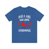 Just A Girl Who Loves Cardinals Birds Shirt, Cardinal Lover Shirt, Birding Gift, Cardinal Bird Shirt, Adult Toddler Kids Gift T-Shirt Image 3