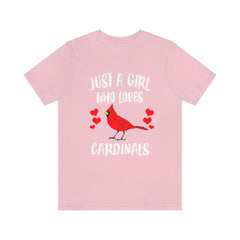 Just A Girl Who Loves Cardinals Birds Shirt - cardinal print design