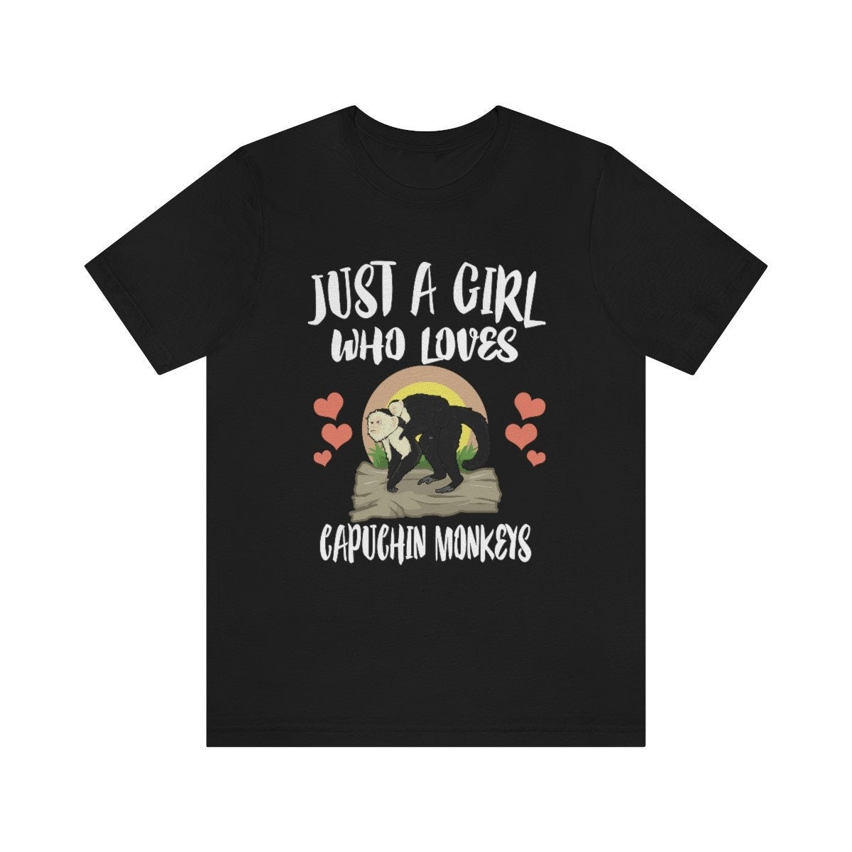 Just A Girl Who Loves Capuchin Monkeys Shirt, Capuchin Monkey Shirt, Capuchin Monkey Lover Gift, Monkey Lover Shirt, Animal Adult Kids Image 1