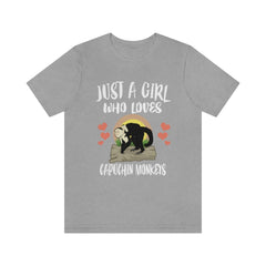 Just A Girl Who Loves Capuchin Monkeys Shirt - capuchin monkey print design