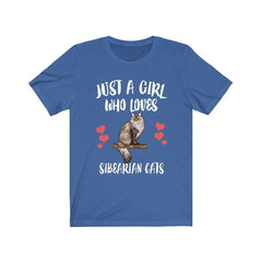Just a girl who loves Siberian cats Russian forest cat lover tee