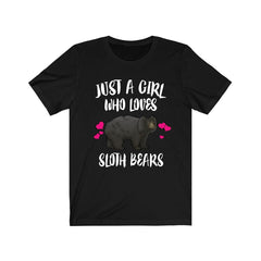 Just A Girl Who Loves Sloth Bears Shirt - sloth bear print design