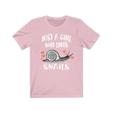 Just A Girl Who Loves Snails Shirt, Snail Lover Shirt, Snail Gift, Animal Lover Adult Toddler Infant Kids Gift T-Shirt Image 3