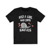 Just A Girl Who Loves Snails Shirt, Snail Lover Shirt, Snail Gift, Animal Lover Adult Toddler Infant Kids Gift T-Shirt Image 1