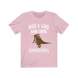 Just A Girl Who Loves Spinosaurus Dinosaur Shirt, Spinosaurus Shirt, Spinosaurus Gift, Animal Lover Adult Toddler Infant Kids Gift T-Shirt Image 3