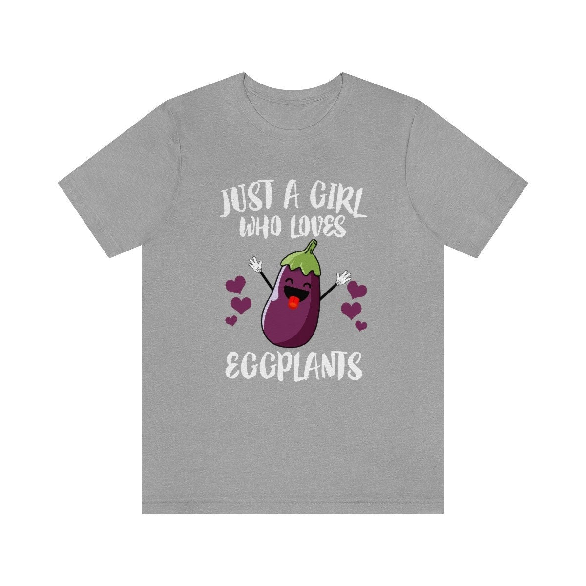 Just A Girl Who Loves Eggplants Shirt, Eggplant Lover Shirt, Vegan Gift, Vegetable Shirt, Adult Kids Animal T-Shirt Image 1