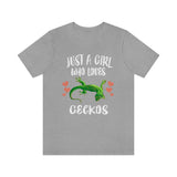 Just A Girl Who Loves Geckos Lizards Shirt, Gecko Lover Shirt, Lizard Gift, Lizard Shirt, Adult Kids Animal T-Shirt Image 2