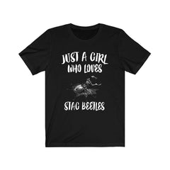 Just A Girl Who Loves Stag Beetles Shirt - stag beetle print design